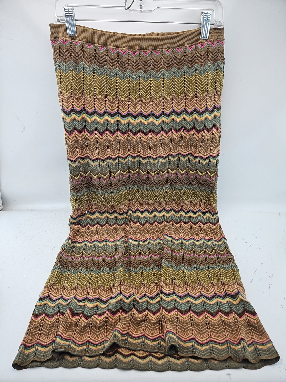 Double D Ranch Multicolor Chevron Knit A-Line Skirt